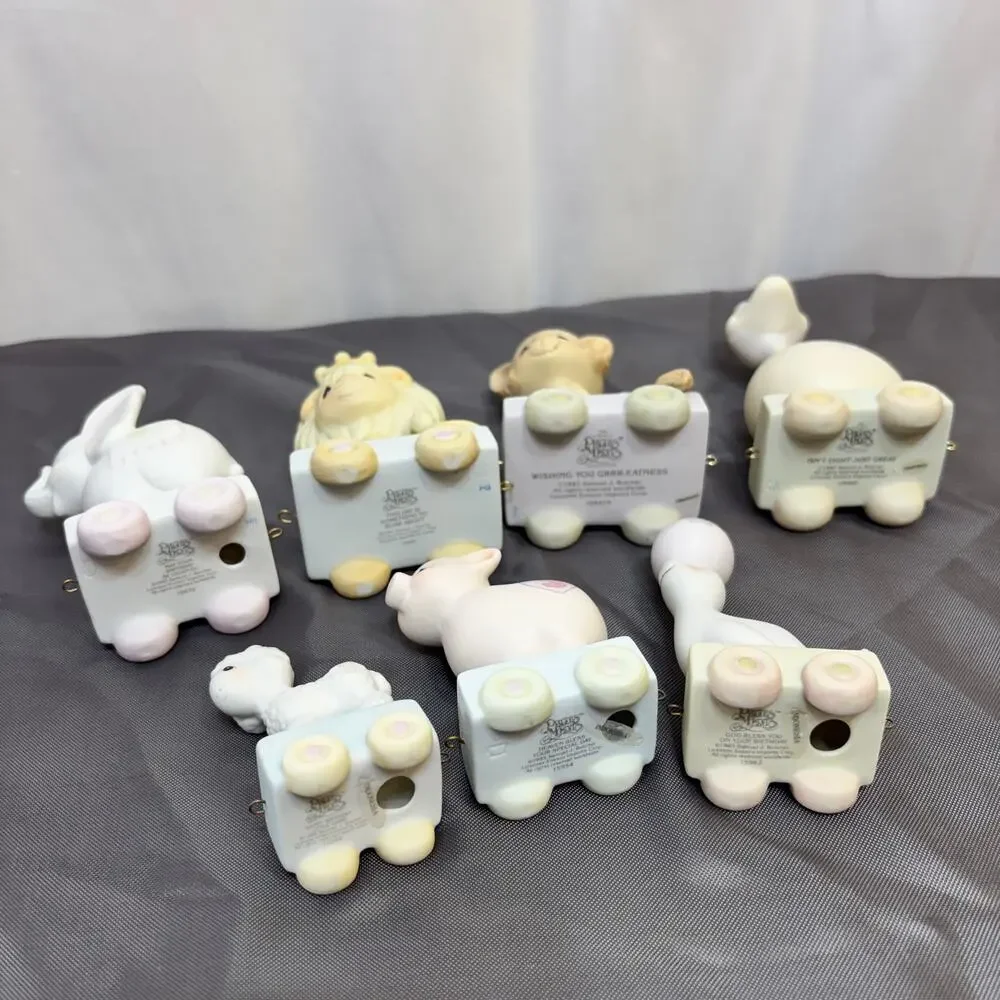 Vintage Precious Moments Birthday Train Figurines Lot of 7; 1-5 and 7-8 No Boxes